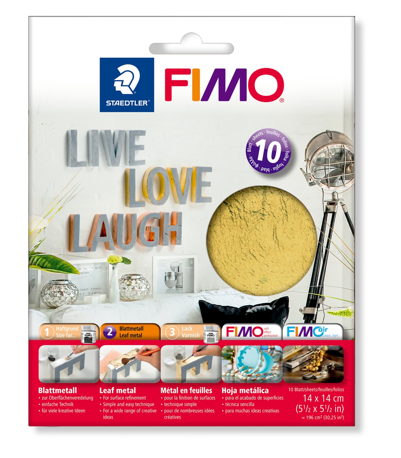 Fimo blad metal guld