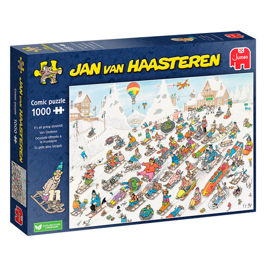 Puslespil - Jan van Haasteren: Its All Going Downhill 1000 brikker.