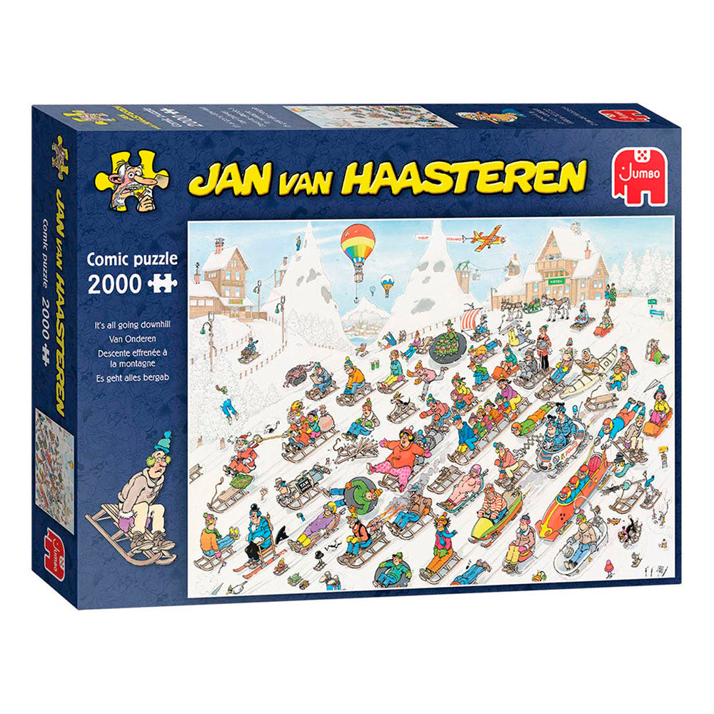 Puslespil - Jan van Haasteren: Its All Going Downhill 2000 brikker.