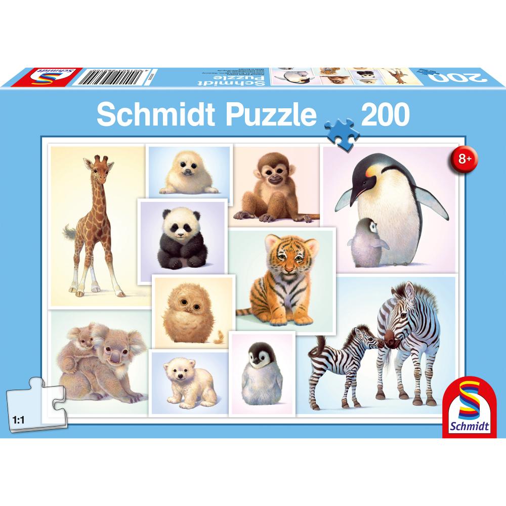 Puzzle - Wild Animal Babies 200 Brikker