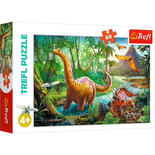 Trefl Puslespil - Dinosaurs land 60 Brikker