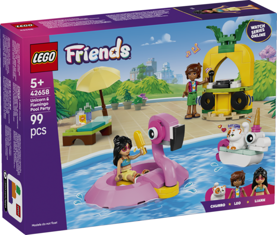 LEGO Friends  Poolparty med enhjørning og flamingo 42658