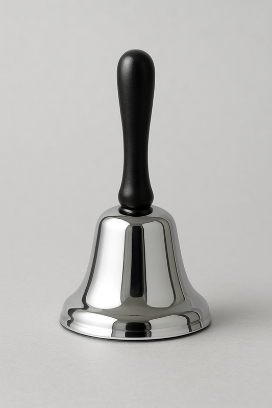 Dirigentklokke chrom m. sort håndtag.