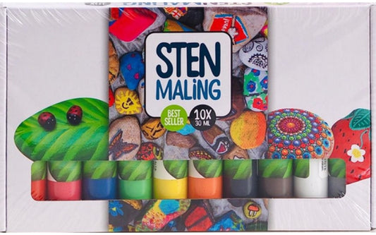 Stenmaling 10X30ml METALLIC farver