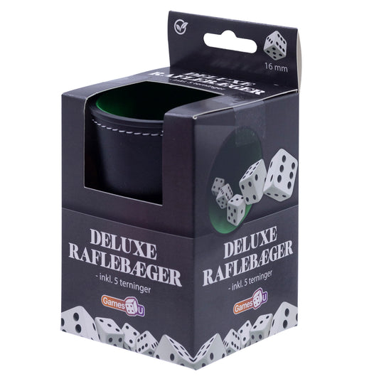 Deluxe raflebæger m/5 terninger