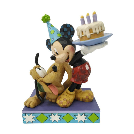 Disney Traditions Mickey og Pluto Happy birthday