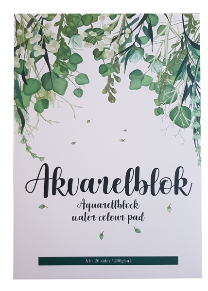 Akvarelblok A4 Artist 20 sider 200g.