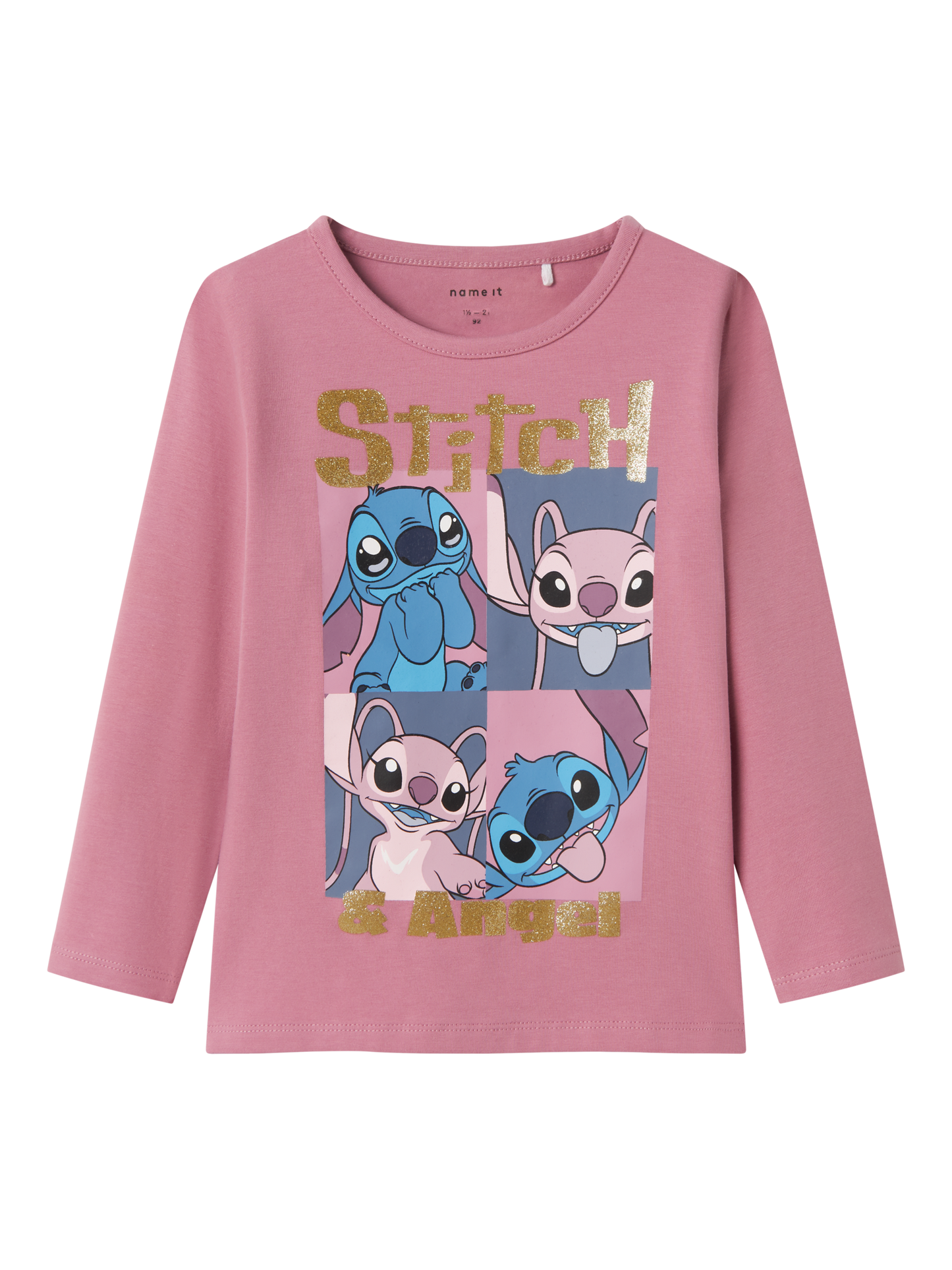 Name It Stitch og Angel rosa langærmet t-shirt 92 cm